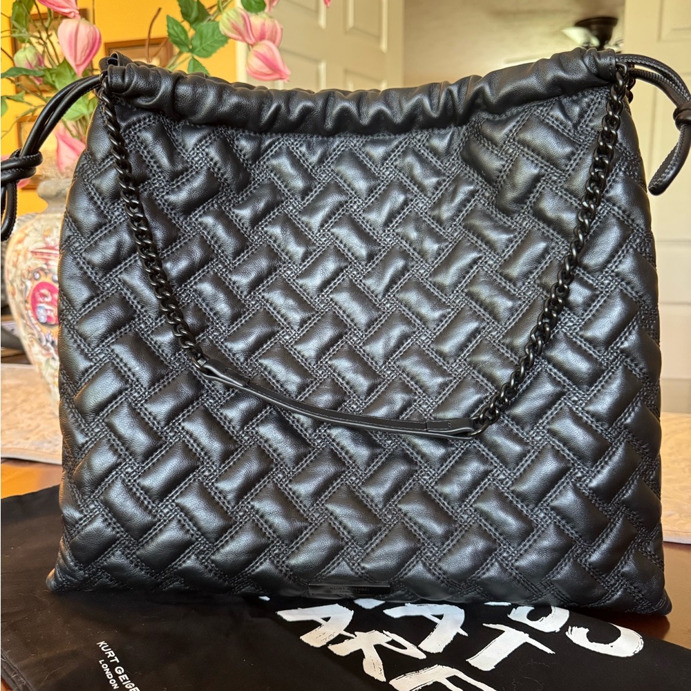 Kurt Geiger leather drawstring Kensington Bag - Picture 3 of 15